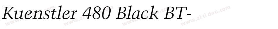 Kuenstler 480 Black BT字体转换
